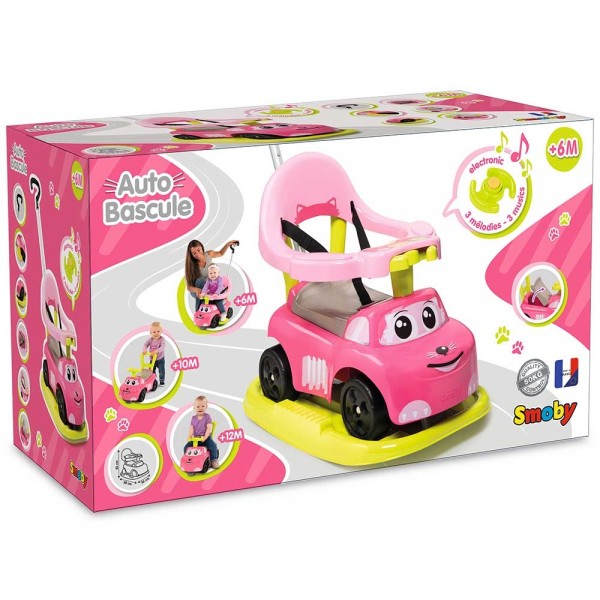 Masinuta de impins Smoby Auto Rocking 4 in 1 roz image 9