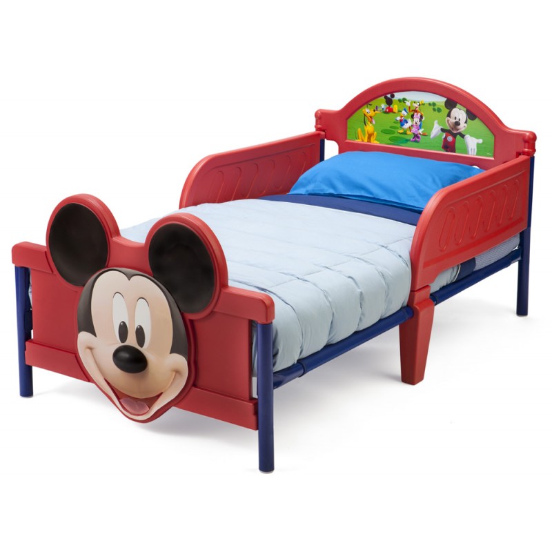 Set pat cu cadru metalic Disney Mickey Mouse 3D si saltea pentru patut Dreamily - 140 x 70 x 10 cm image 1