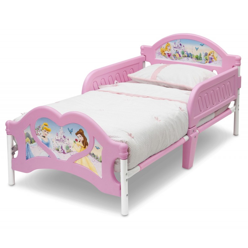 Set pat cu cadru metalic Disney Princess si saltea pentru patut Dreamily - 140 x 70 x 10 cm image 1