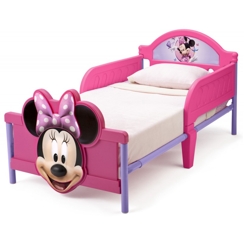 Set pat cu cadru metalic Disney Minnie Mouse 3D si saltea pentru patut Dreamily - 140 x 70 x 10 cm image 1