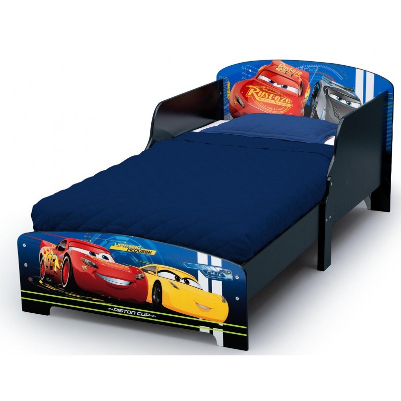 Set pat cu cadru din lemn Disney Cars Team si saltea pentru patut Dreamily - 140 x 70 x 10 cm image 1