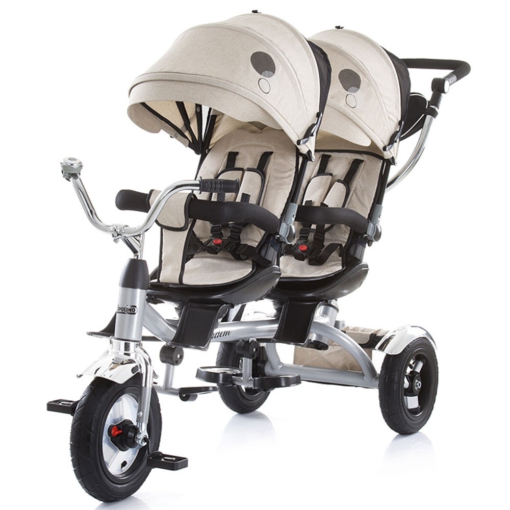 Tricicleta gemeni Chipolino Tandem beige