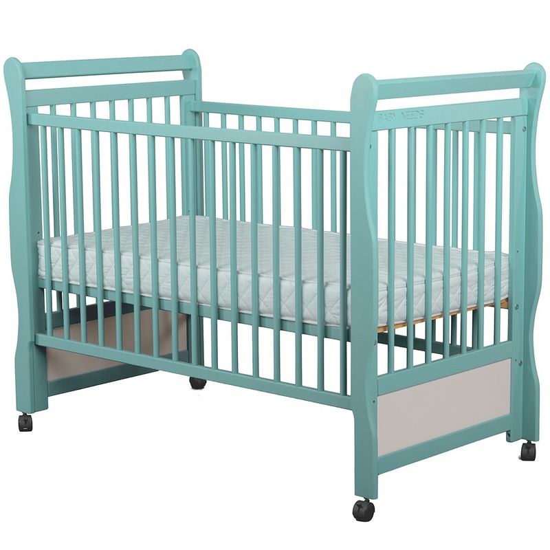 BabyNeeds Patut din lemn Jas 120x60 cm Mint image 1