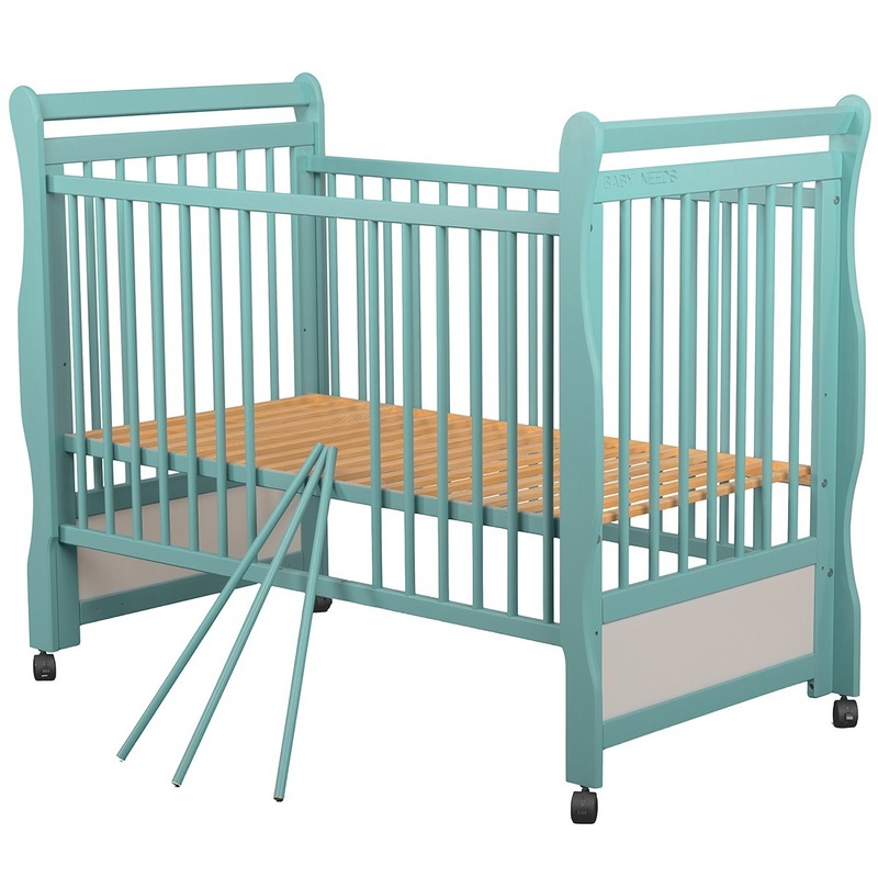 BabyNeeds Patut din lemn Jas 120x60 cm Mint image 2