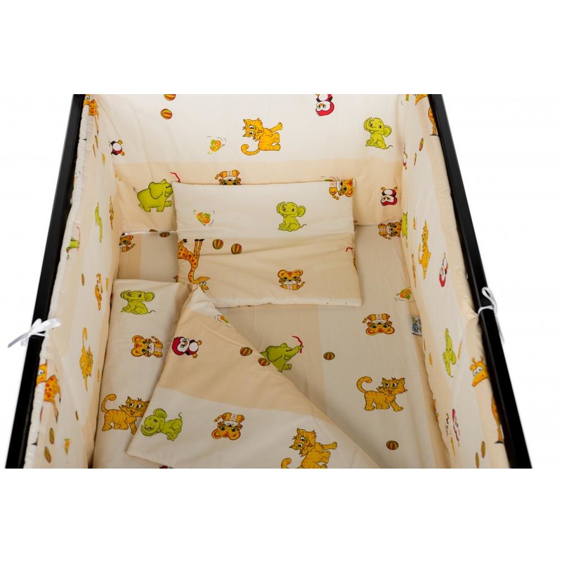 Babyneeds Lenjerie patut 5 piese Crem cu animalute image 1