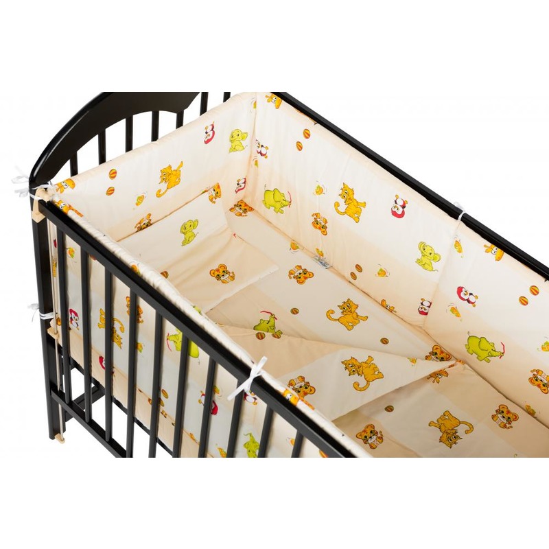 Babyneeds Lenjerie patut 5 piese Crem cu animalute image 4