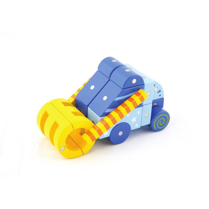 Genii Creation - Joc magnetic educativ din lemn Vehicule terestre 34 piese image 10