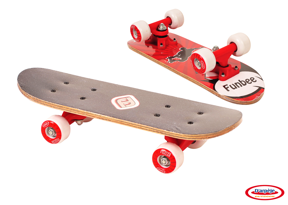 Funbee - Mini Skateboard Rosu - 43 Cm