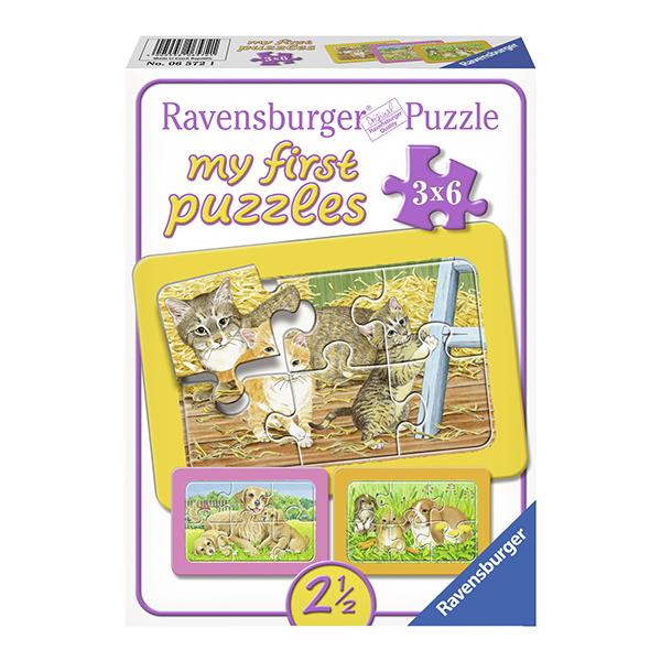 Primul Meu Puzzle Animalute, 3X6 Piese