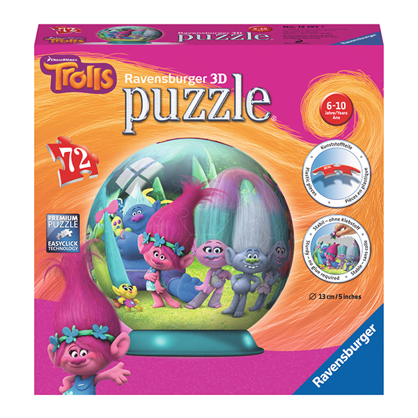 Puzzle 3D Trolls, 72 Piese  image 1