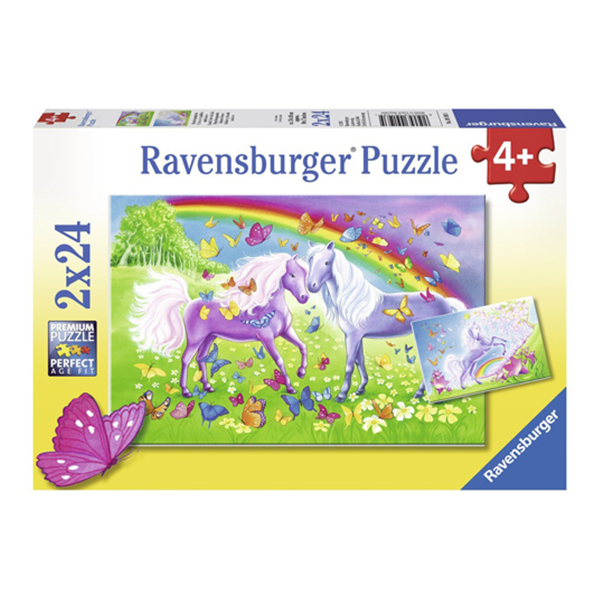 Puzzle Cai Si Curcubeu, 2X24 Piese