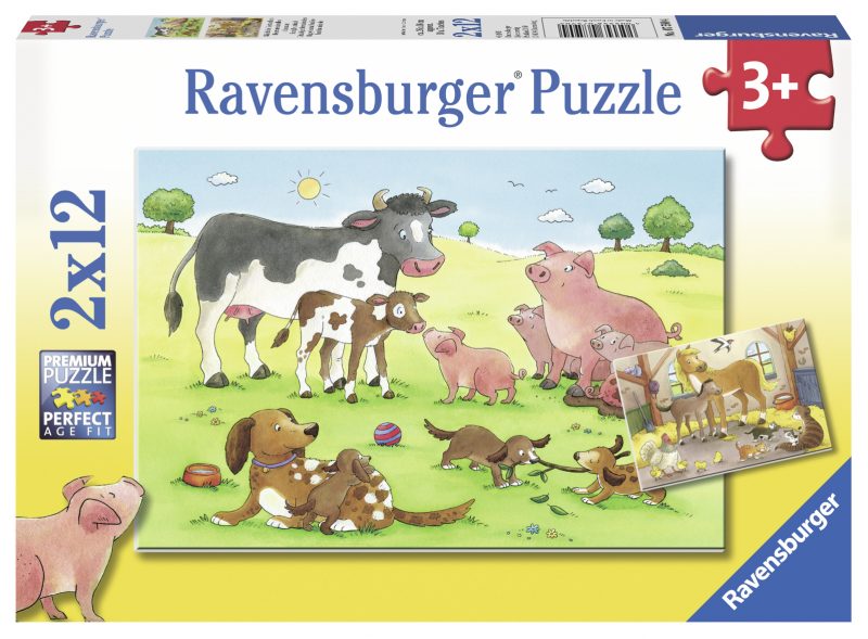 Puzzle Familii Animale, 2X12 Piese