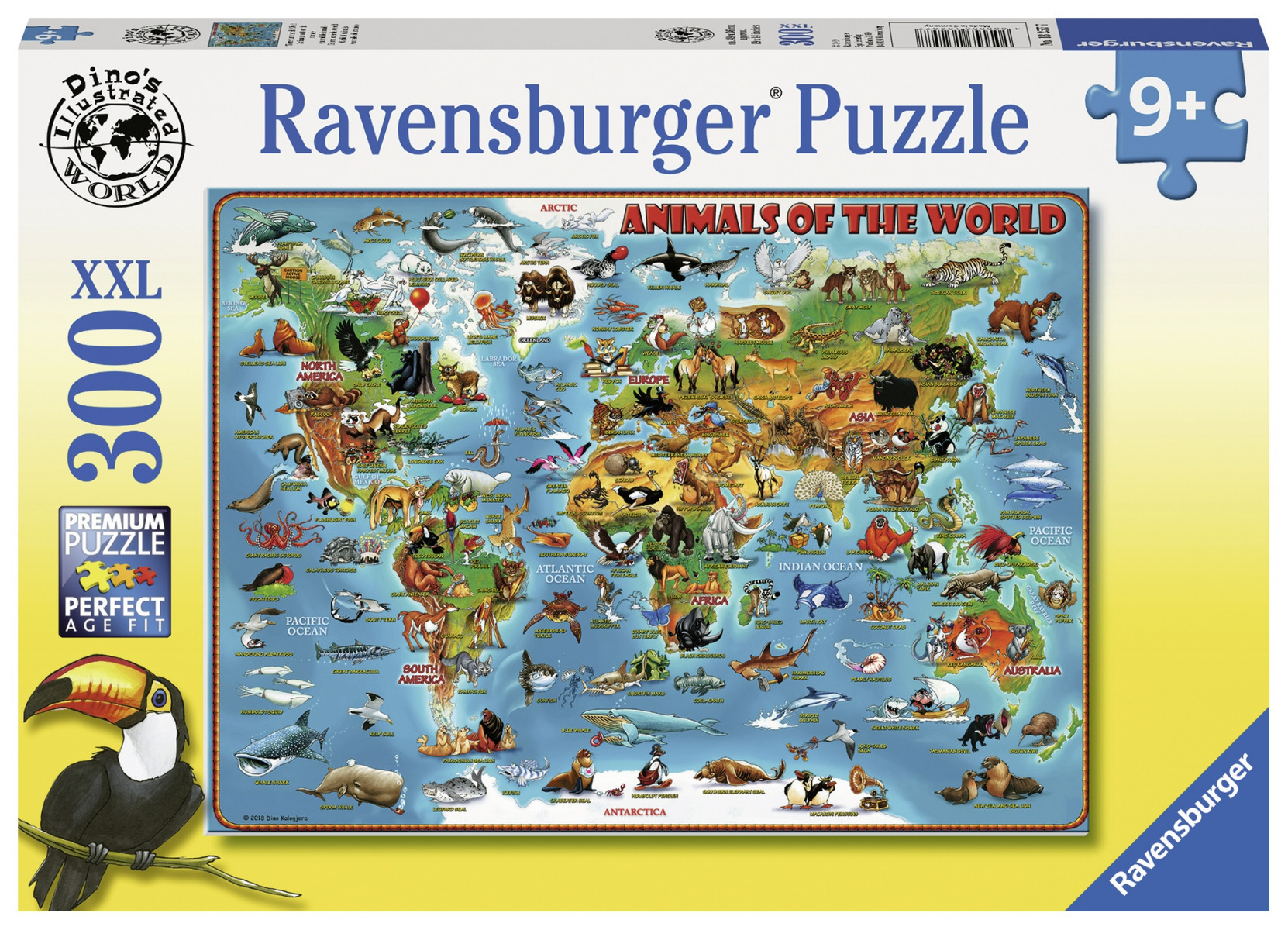 Puzzle Harta Animalelor, 300 Piese