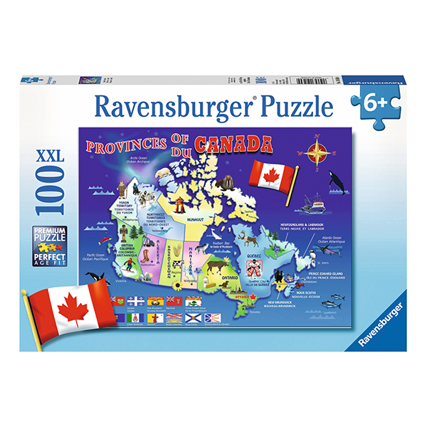 Puzzle Harta Canadei, 100 Piese