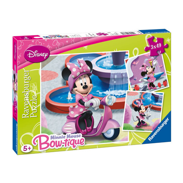 Puzzle Minnie Mouse In Parc, 3X49 Piese