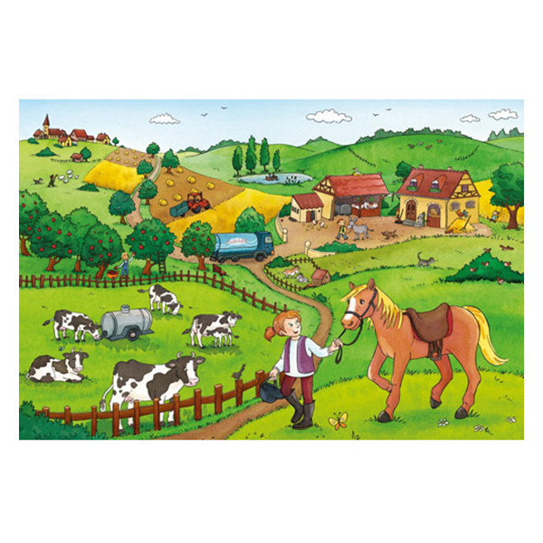 Puzzle Munca La Ferma, 2X12 Piese