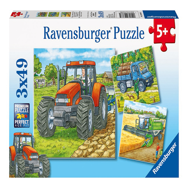 Puzzle Utilaje Agricole, 3X49 Piese