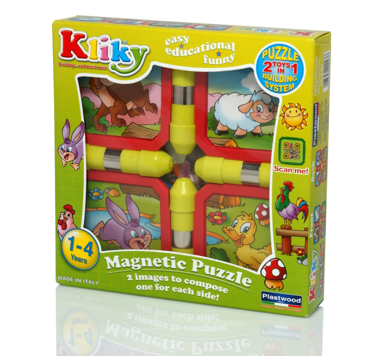 Kliky Puzzle Magnetic Animale De La Ferma