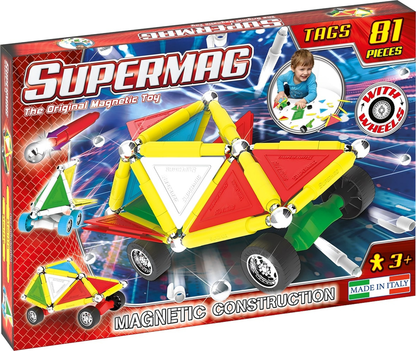 Set Constructie Tags Wheels 81 Pcs