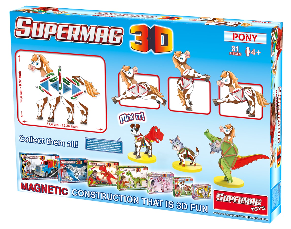 Supermag 3D - Jucarie Cu Magnet Ponei image 1