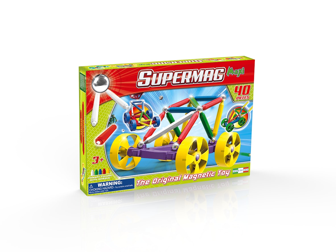 Supermag Maxi Wheels - Set Constructie 40 Piese image 4