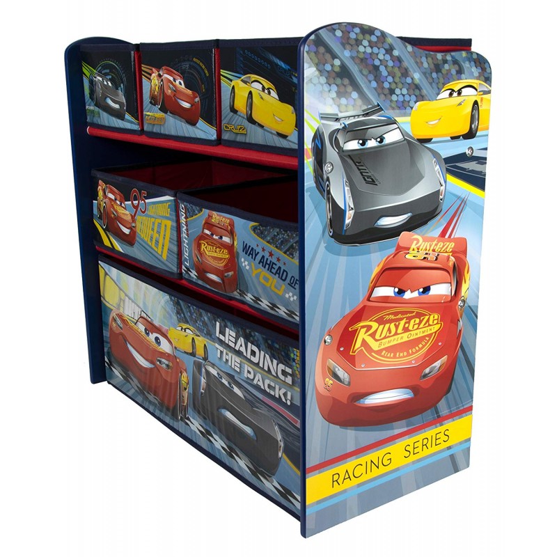 Organizator jucarii cu cadru din lemn Cars 3