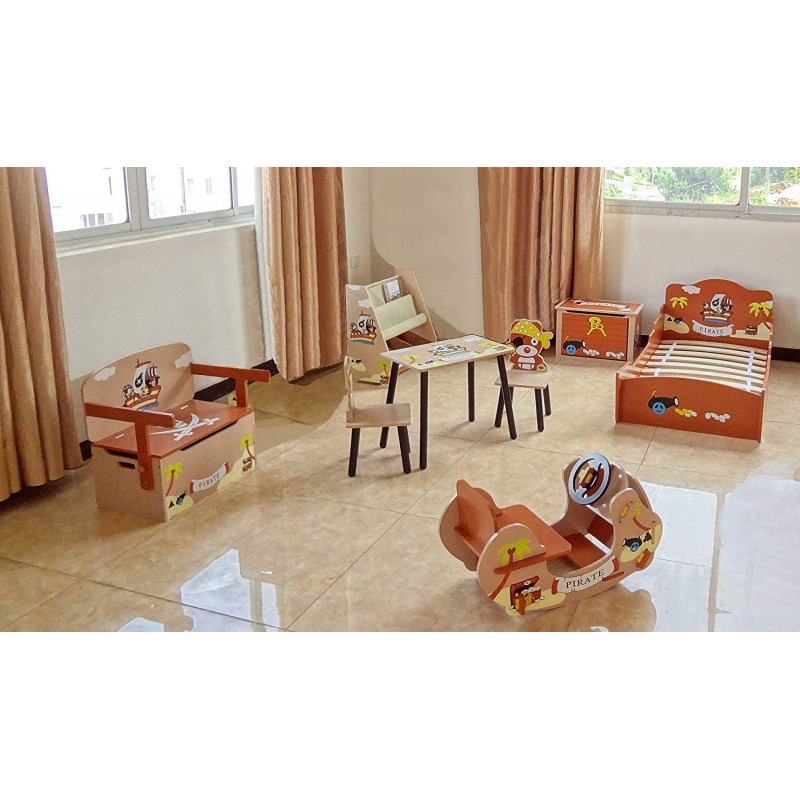 Mobilier 2 in 1 pentru depozitare jucarii Brown Pirate image 3