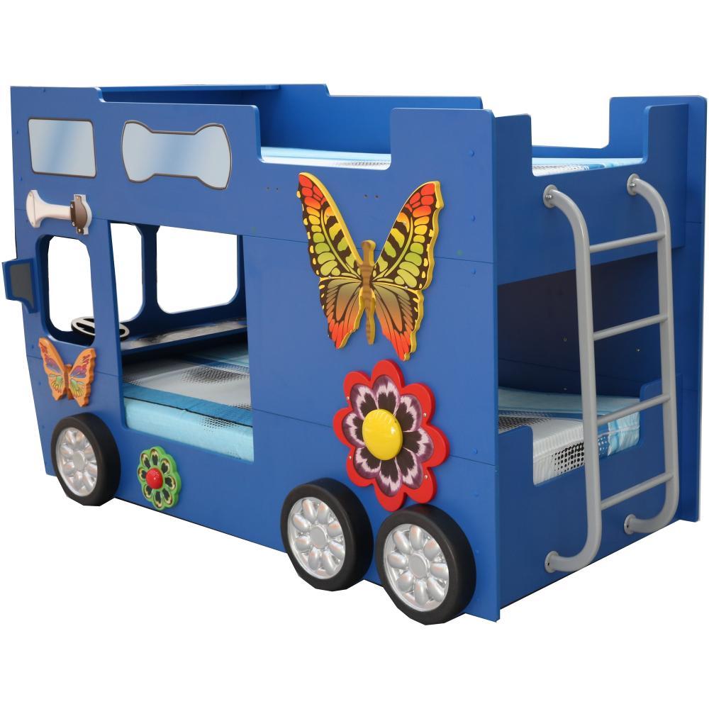 Patut in forma de masina Happy Bus - Plastiko - Albastru image 1