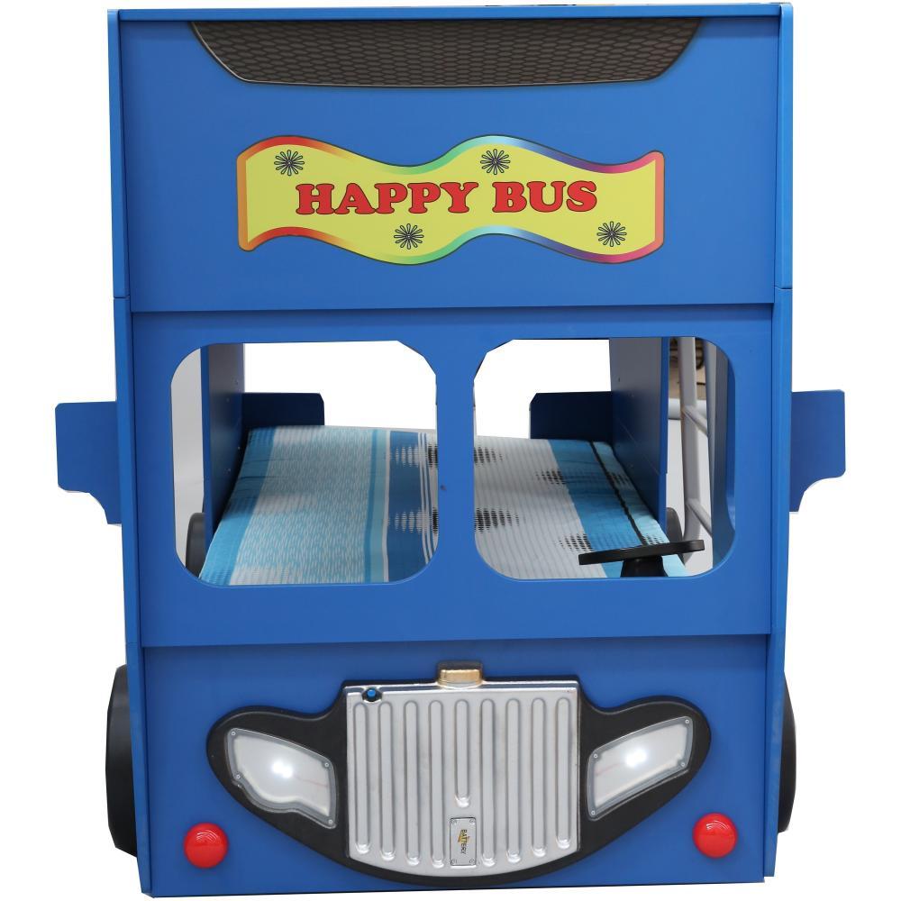 Patut in forma de masina Happy Bus - Plastiko - Albastru image 2