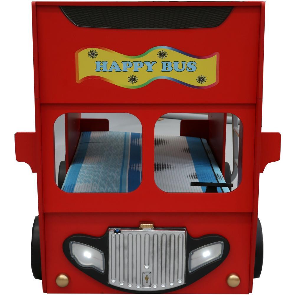 Patut in forma de masina Happy Bus - Plastiko - Rosu image 2