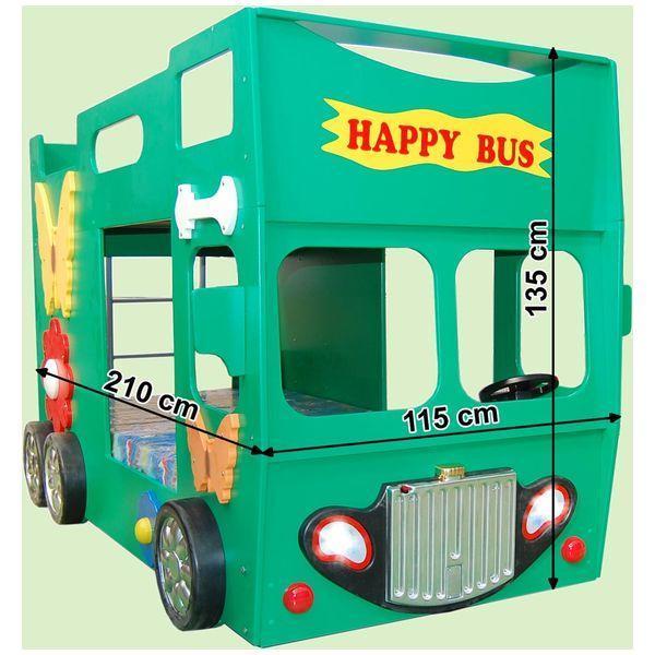 Patut in forma de masina Happy Bus - Plastiko - Albastru image 3