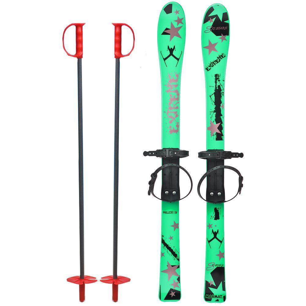 Skiuri copii 90 cm - Marmat - Verde