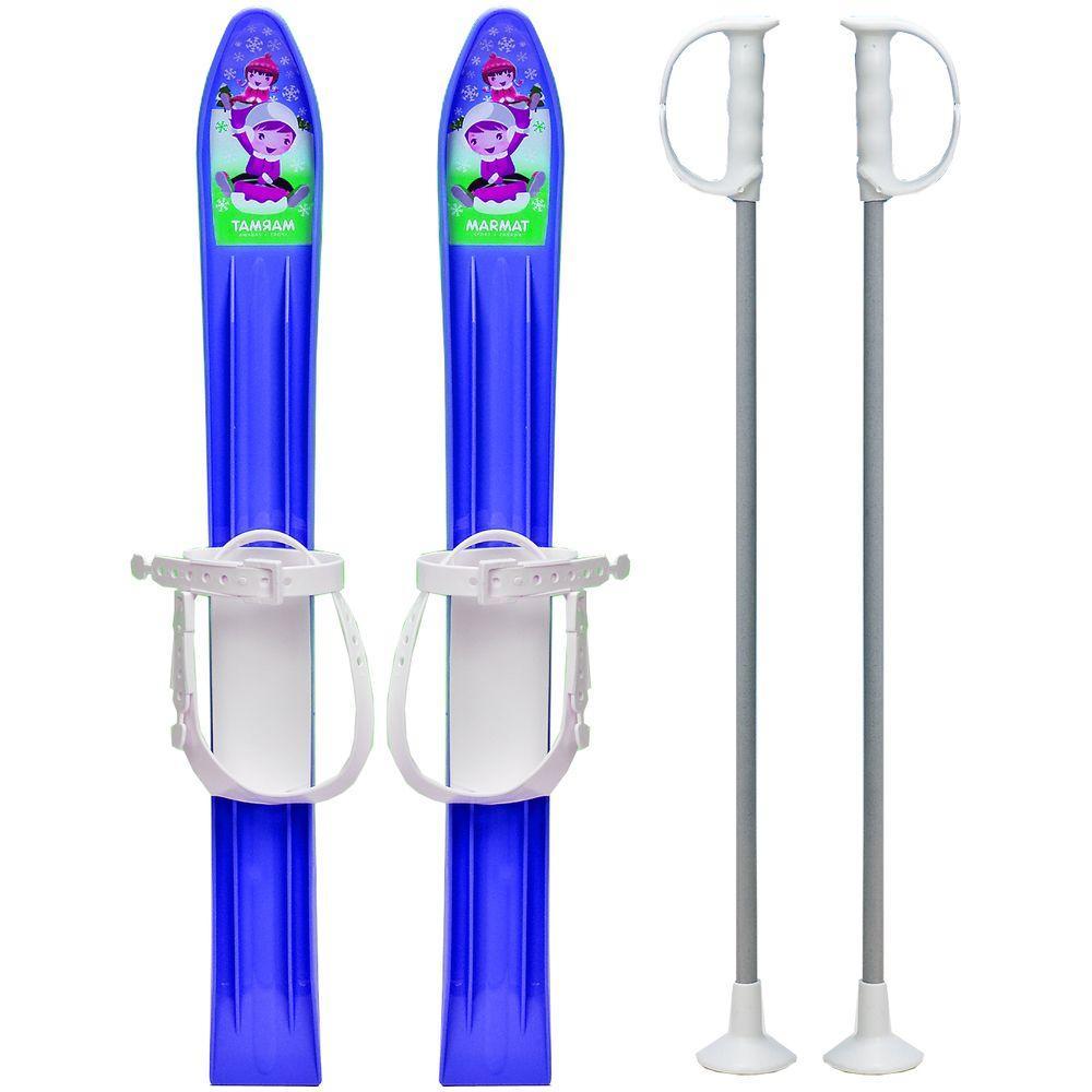 Skiuri copii 60 cm - Marmat - Albastru