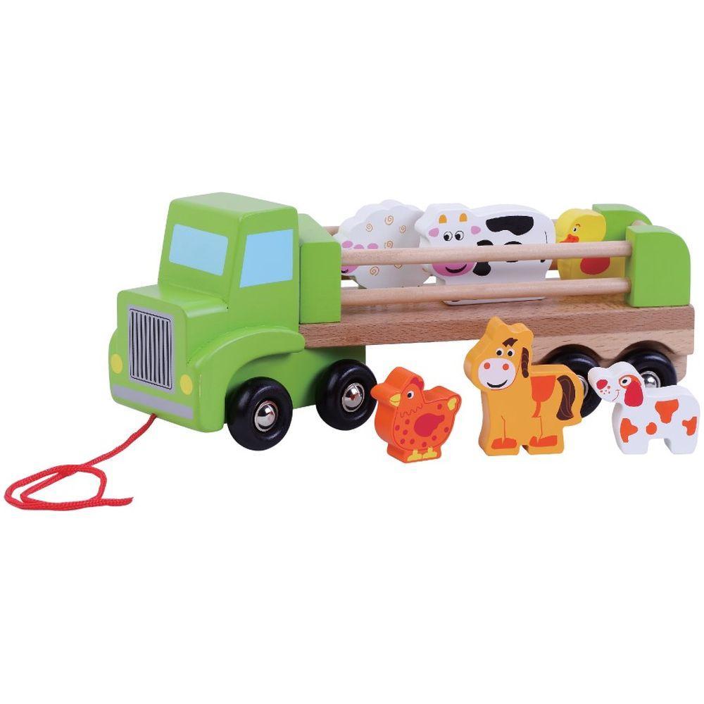 Camion din lemn cu animale Ferma - Sun Baby