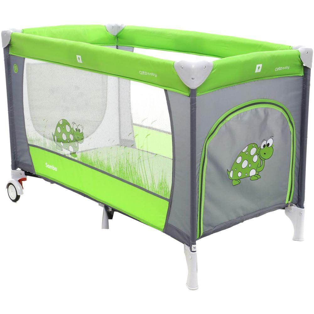 Patut Pliabil cu doua nivele Samba Plus - Coto Baby - Verde