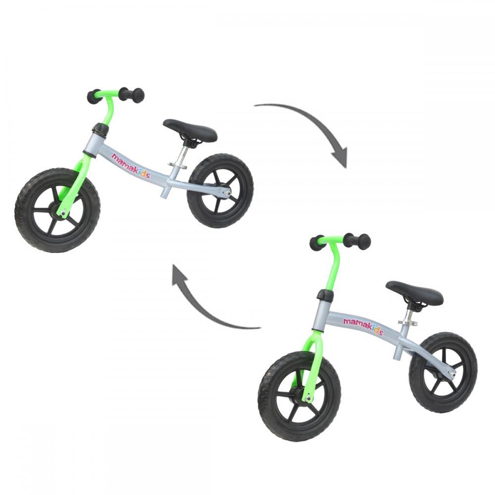 Bicicleta fara pedale transformabila 12 inch - Mamakids - Gri cu Verde image 1
