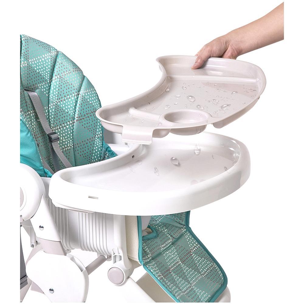 Scaun de masa Dora Baby cu 4 roti si spatar reglabil Eat&Sleep, Turcoaz image 8