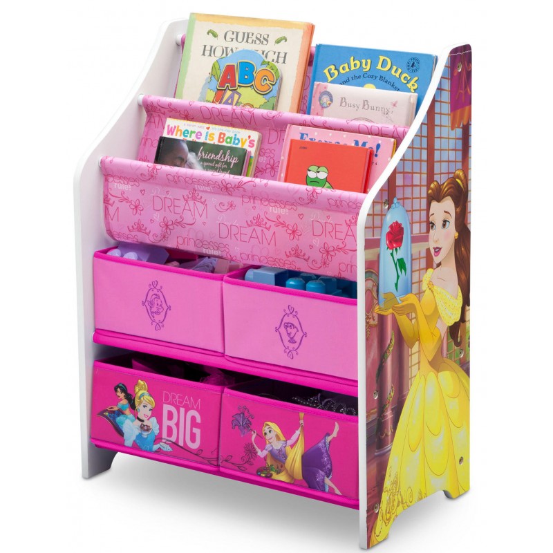 Organizator carti si jucarii cu cadru din lemn Disney Princess image 1