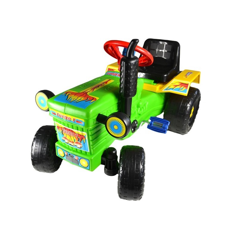 Tractor cu pedale si remorca Turbo green image 1