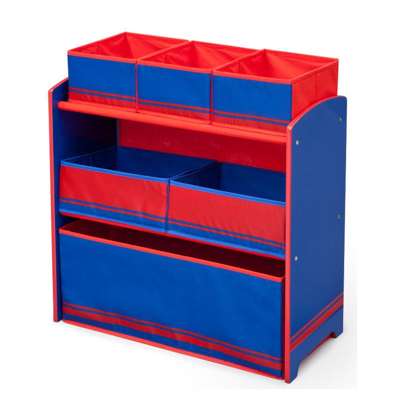 Organizator jucarii cu cadru din lemn Love Blue Red image 2