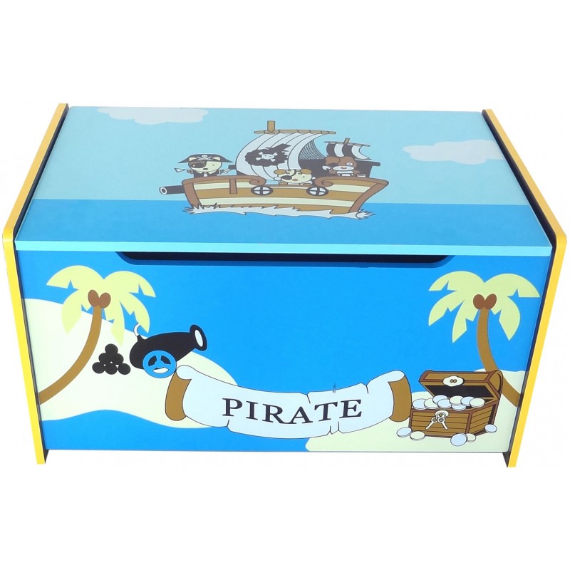 Ladita din lemn pentru depozitare jucarii Blue Pirate Treasure Chest