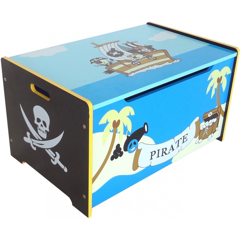 Ladita din lemn pentru depozitare jucarii Blue Pirate Treasure Chest image 1