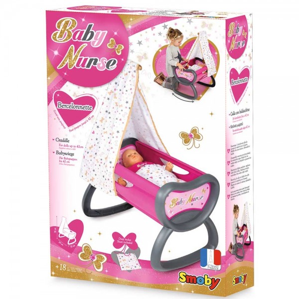 Leagan pentru papusa Smoby Baby Nurse cu baldachin image 4