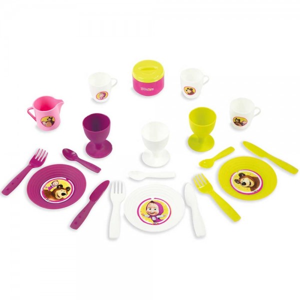 Jucarie Smoby Cos picnic Masha and The Bear si set vesela cu 21 accesorii image 1