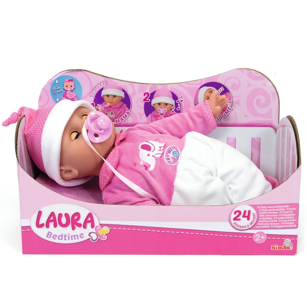 Papusa cu corp moale Simba Laura Bedtime 38 cm cu accesorii image 3