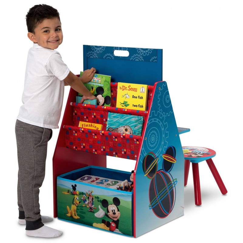 Set 2 in 1 organizator si birou cu tablita si scaun Mickey Mouse Activity Center image 3