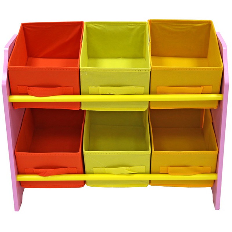 Organizator jucarii cu cadru din lemn Pink Crayon image 1