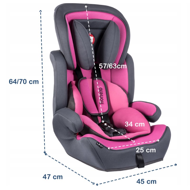 Lionelo - Scaun auto copii 9-36 Kg Levi Plus Pink image 1