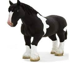 Figurina Cal Clydesdale Alb Si Negru