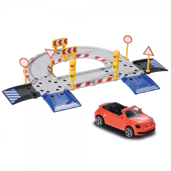 Pista de masini Majorette Creatix Starter Pack cu 1 Masinuta Volkswagen